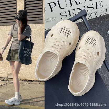 New Style Eva Thickened 5cm Height-Increasing Soft Sole Comfortable Versatile Dad Shoes Outdoor Closed-Toe Sandals for Couples