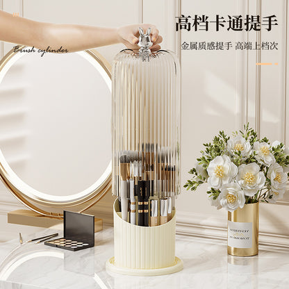 High-End Cosmetics Storage Box Rotating Makeup Brush Storage Tube Lipstick Dressing Table Desktop Eyebrow Pencil Comb Pen Holder