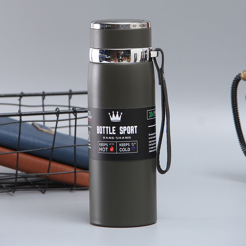 Large-Capacity Sling Pot 316 Stainless Steel Thermos Cup Outdoor Sports Rope Portable Travel Pot Car Water Cup