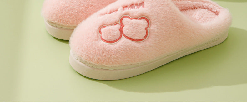 Cold-Proof Cotton Slippers for Women, Autumn and Winter Indoor Home Non-Slip Couple's Thick-Soled Furry Slippers for Men, Winter Home Use
