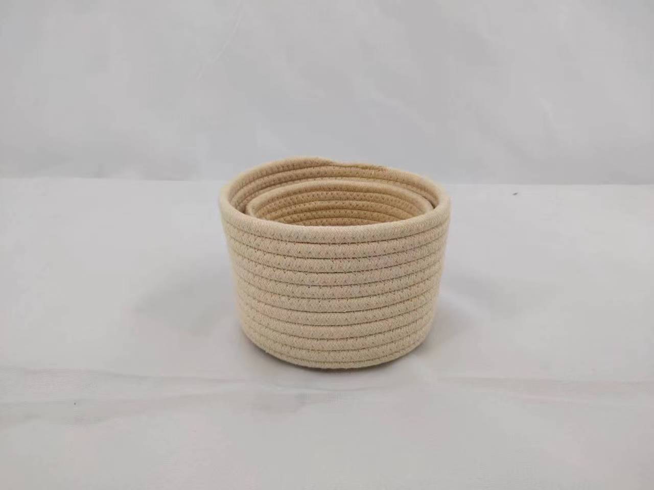 Small Cotton Rope Under-Bed Storage Box, Woven Under-Bed Storage Basket, Snack Basket, Home Storage Organizer