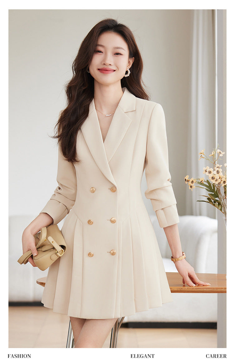 High-grade suit dress women's spring and autumn 2024 New elegant waist-tight small beauty salon professional work clothes