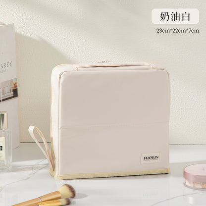 Stand-Up Cosmetic Bag, Large-Capacity Pencil Case, Women's Bag, Travel Storage Bag, Waterproof and Wear-Resistant, Can Be Hung on Luggage Bags