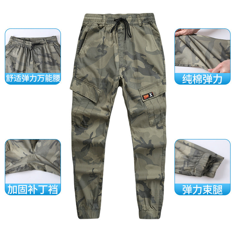 Summer Pure Cotton Thin Work Clothes Set for Men and Women Stretch Camouflage Clothing for Welders Wear-resistant Work-protection Clothing Casual Suit