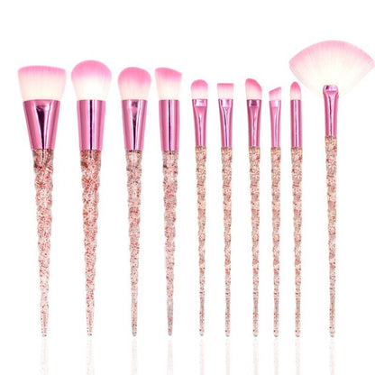 10 Pcs Threaded Makeup Brush Unicorn Makeup Brush suit Multifunctional Full Set Beauty Brush Makeup Tools