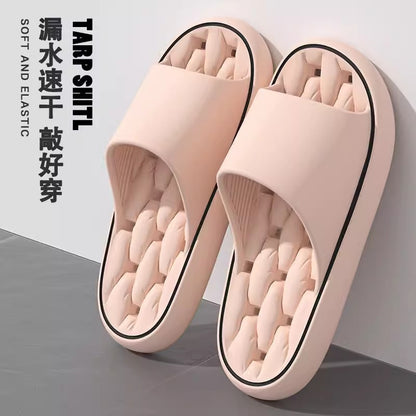 Slippers for Women, Summer Couples, Indoor Home Bathroom Bathing, Leaking, Non-Slip, Thick-Soled, Shit-Stepping Household Sandals, Slippers for Men