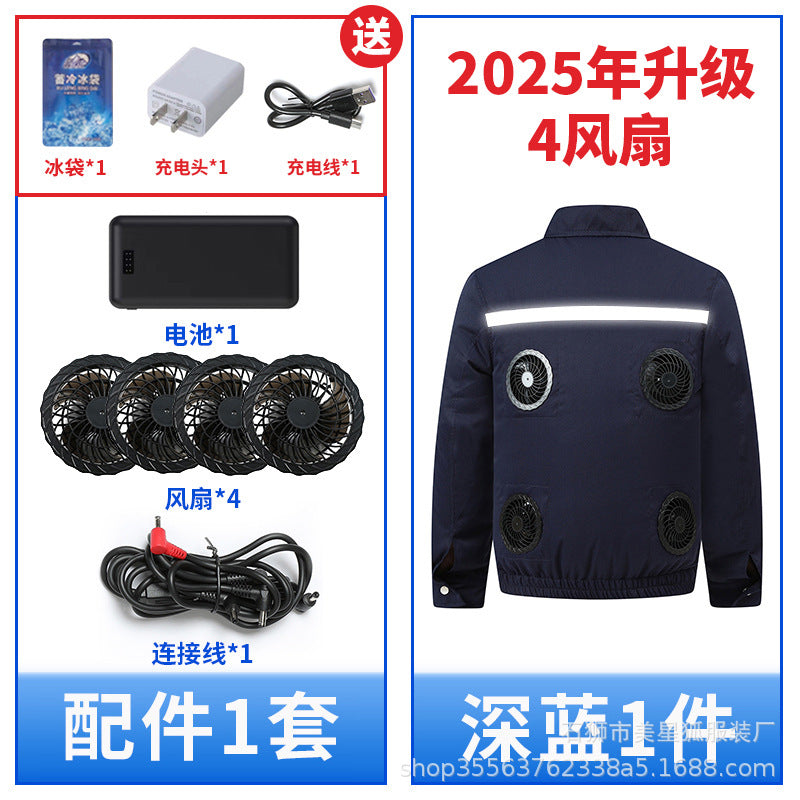 Heatstroke Prevention and Cooling Air Conditioning Clothes Men's Work Clothes Refrigeration with Fan Charging Site Labor Protection Clothes Welder Jacket
