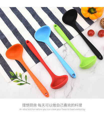 Silicone Mini Soup Spoon Kitchen Cooking Soup Spoon Children's Food Supplemented Soup Spoon Food Grade Material Silicone Soup Spoon 21cm