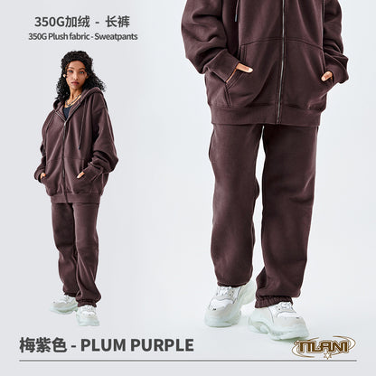 Tilani Men's Sweatshirt Cross-Border Casual Sports Suit Fashionable Pure Color Sweatshirt for Men and Women Simple Zipper Hoodie