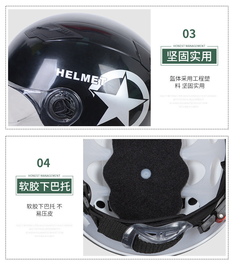 Harley Helmets Printing Advertising Helmets Four Seasons Sunscreen Helmets Thickened Men's and Women's Half Helmets Motorcycle Electric Vehicle Helmets