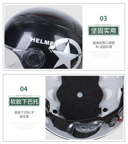 Harley Helmets Printing Advertising Helmets Four Seasons Sunscreen Helmets Thickened Men's and Women's Half Helmets Motorcycle Electric Vehicle Helmets