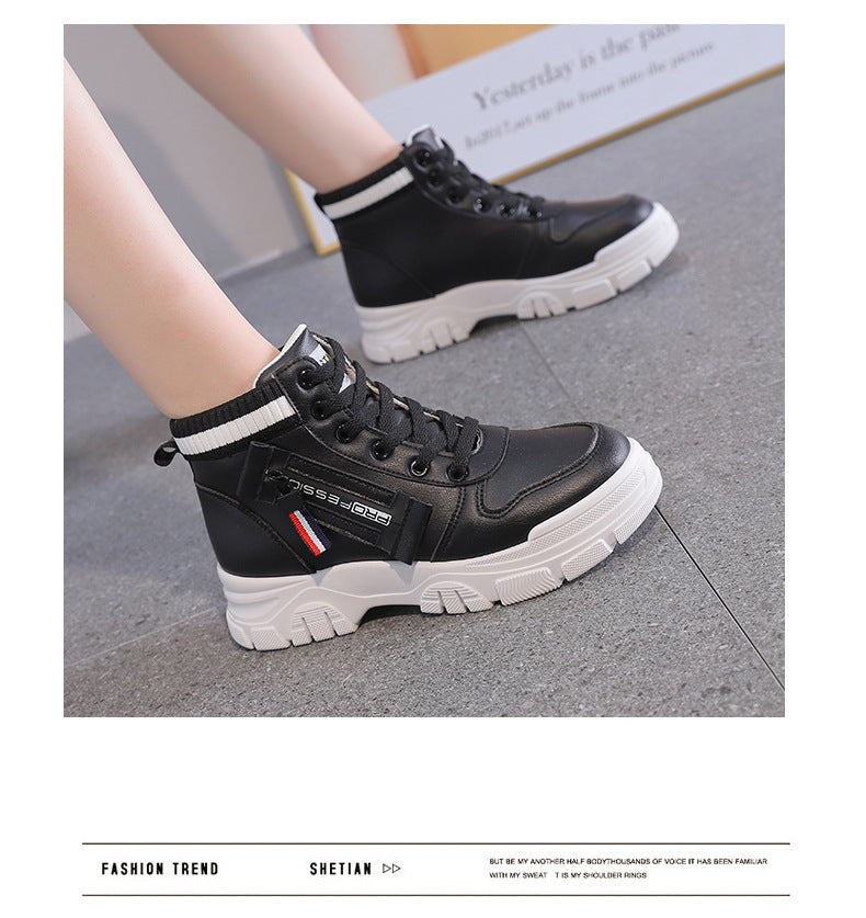 High-Top White Sneakers for Women 2026 Autumn Trendy Shoes Student Korean Style Versatile New Sneakers Sports Shoes Women's Shoes Qr522