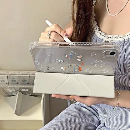 For iPad11 protective cover air7 shell transparent anti-bending pro Apple 11 inch new mini7 cartoon painting
