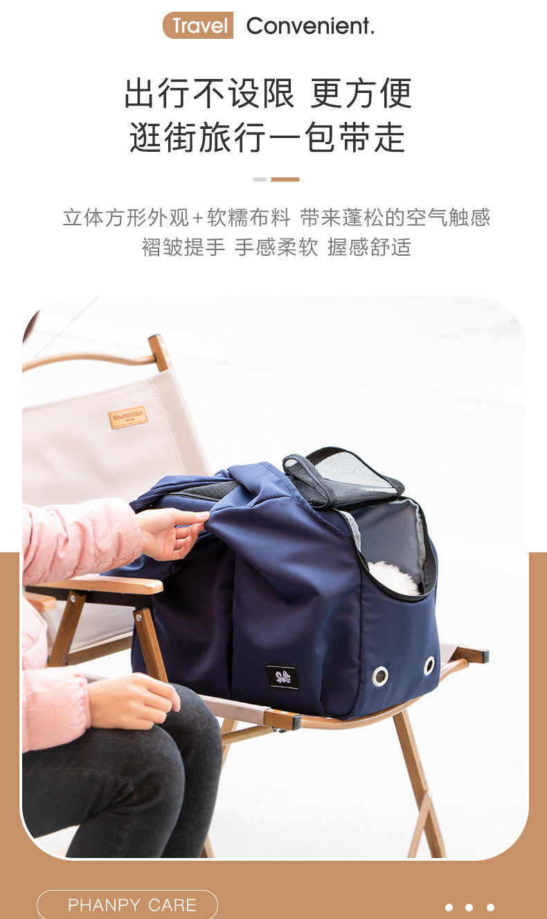 Cat Bag Outgoing Portable Pet Bag Large Capacity Breathable Cat Backpack with Dog One-Shoulder Handbag Soft