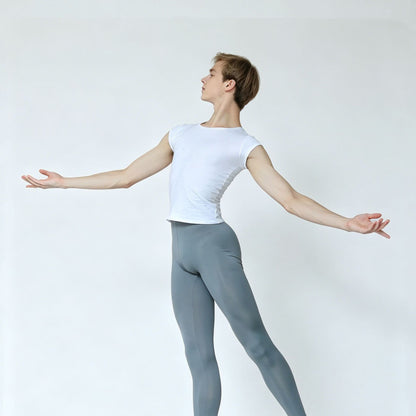 Men's Tight-Fitting Ballet Clothing, Nylon Slippery Top, Adult Modern Classical Dance Practice Clothing, Teacher's Body Suit