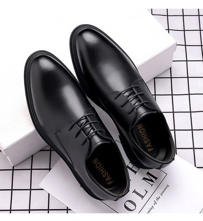 [Real soft leather] men's lace-up business formal wear high-end soft soft leather men's shoes high non-slip wear-resistant casual leather shoes