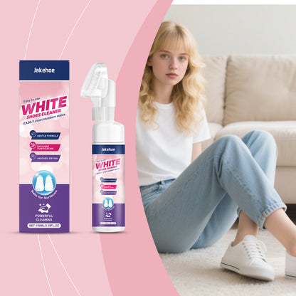 Jakehoe White Shoe Cleaner, Sports Shoe White Shoe Cleaner, Yellow Dirt-Free Portable Cleaner