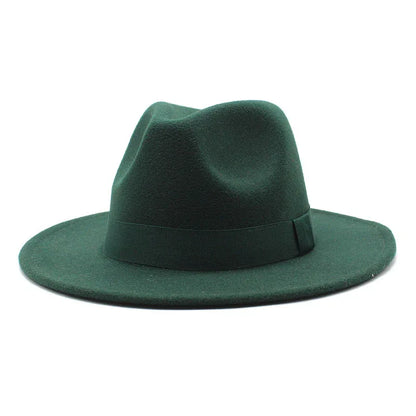 2023 New Hot Wide Brim Felt Fedora Hats With Bee Ribbon Autumn Winter Wedding Party Trilby Hat Men Gentleman Jazz Hats 56-58CM