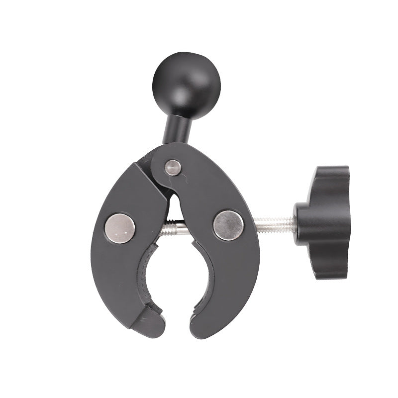 Action Camera Handlebar Bracket, Cycling Navigation Double-Head Clamp Bracket, Universal Ball Head Motorcycle Mobile Phone Holder