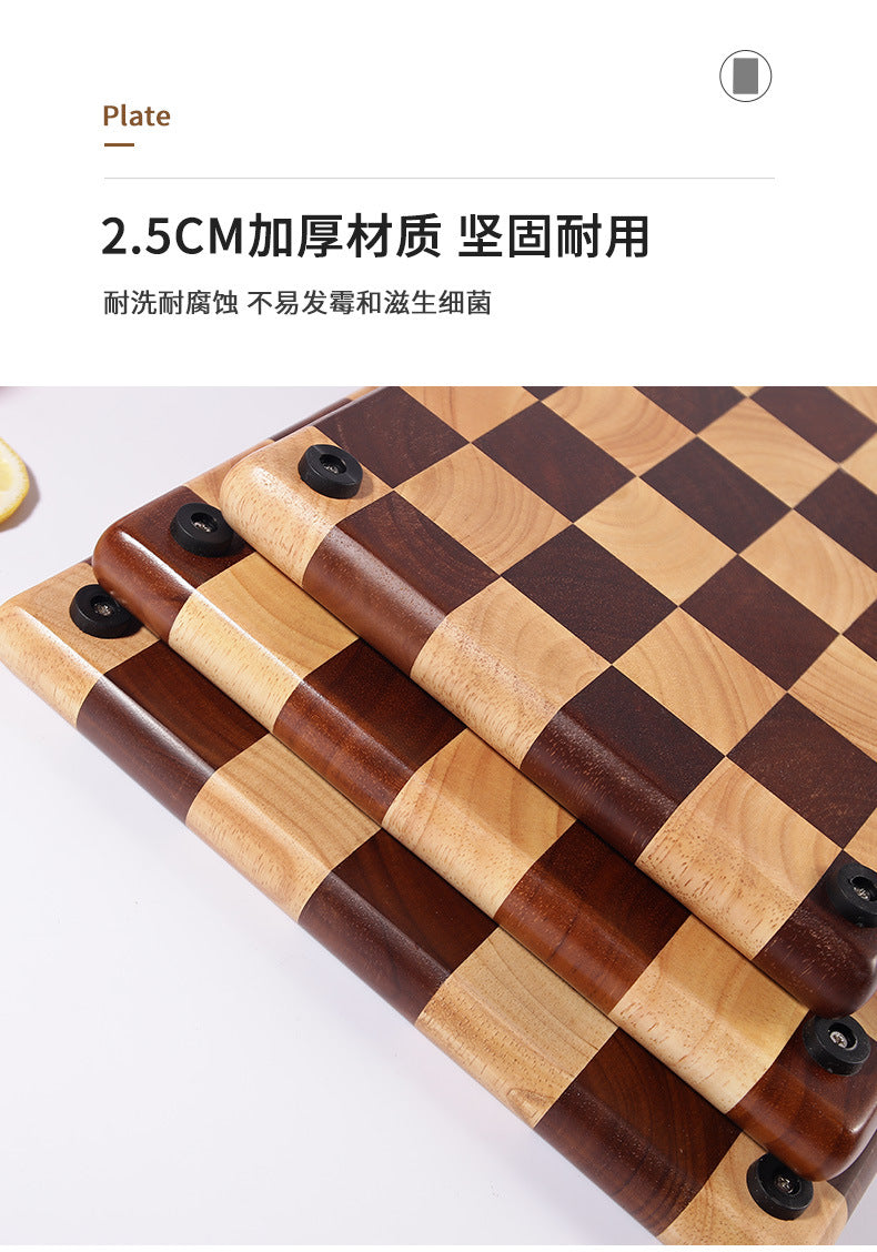 Wholesale antibacterial mildew-proof anti-skid rubber wood solid wood splicing checkerboard cutting board solid wood chopping board cutting board