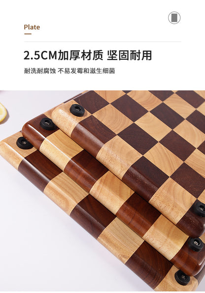 Wholesale antibacterial mildew-proof anti-skid rubber wood solid wood splicing checkerboard cutting board solid wood chopping board cutting board