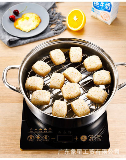 Multifunctional Stainless Steel Steaming Rack Household Water-proof Electric Rice Cooker Pressure Cooker with Steaming Vegetable Rack Small Diameter Steaming Cage Rack