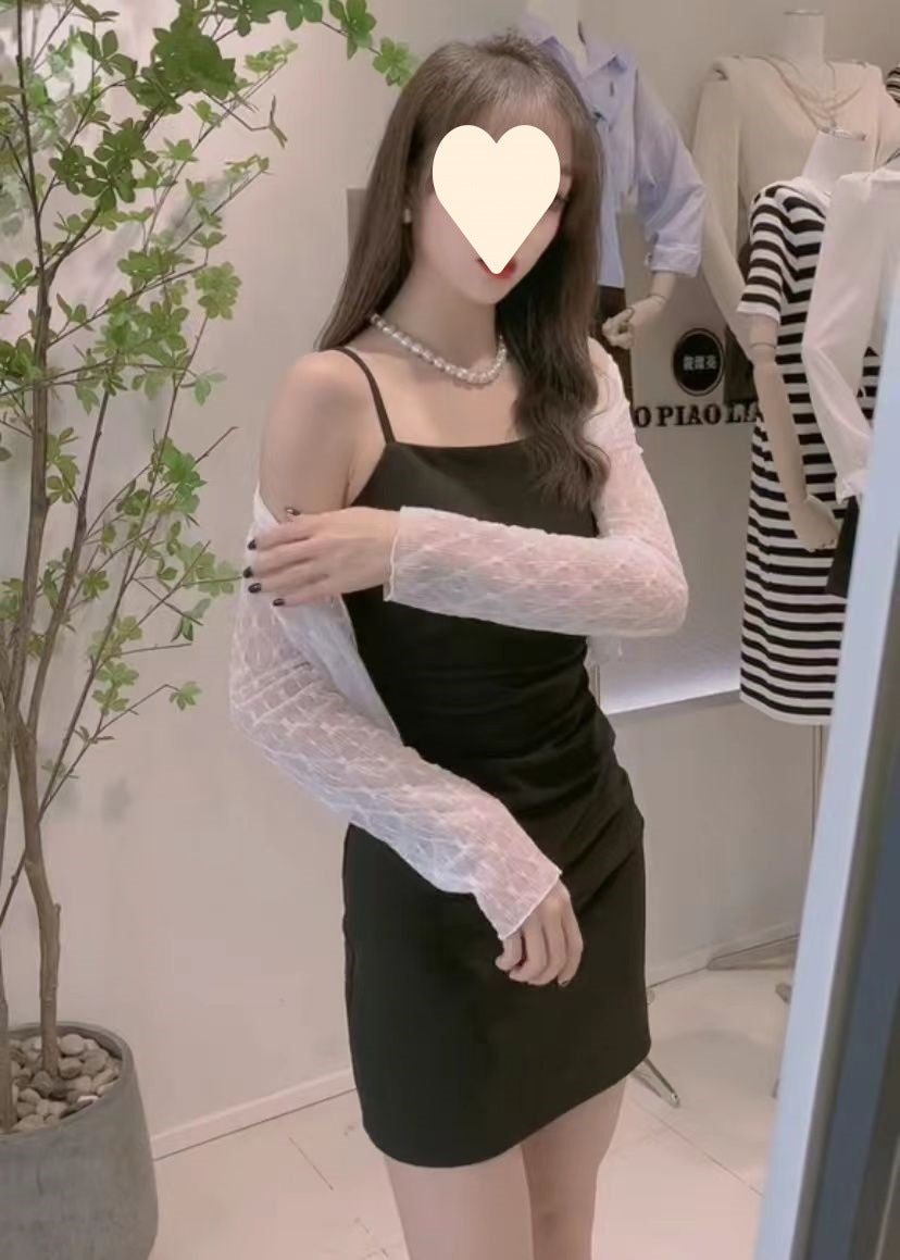 Strappy Dress 2026 Summer New Style Waist-Cinching Slimming Dress for Women, Covering the Body, Elegant, Sexy, Solid Color Bodycon Dress