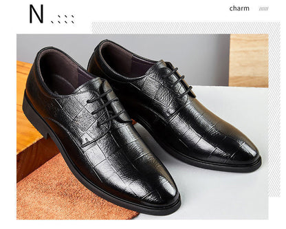 Ba Totem Summer Men's Shoes Genuine Leather Hollow Breathable Leather Shoes Men's Shoes Men's Korean Fashionable Business Dress Shoes Men's