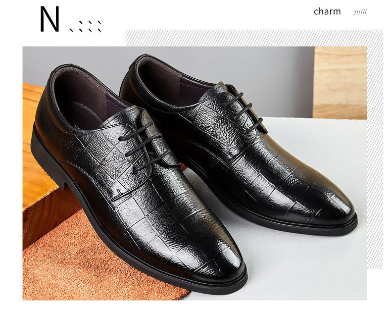 Ba Totem Summer Men's Shoes Genuine Leather Hollow Breathable Leather Shoes Men's Shoes Men's Korean Fashionable Business Dress Shoes Men's