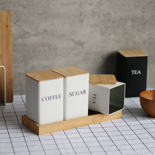 TEA,COFFEE,SUGAR Combination suit Tea Tea Coffee Candy Tinplate Box Jar Tea Bag Capsule Storage by PDG ibma