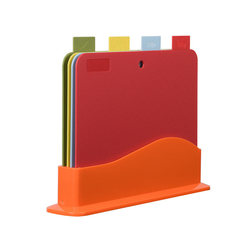 Kitchen Classification Cutting Board Creative Baby Food Supplement Wheat Straw Cutting Board Pp Plastic Creative Four-Piece Set Classification Cutting Board
