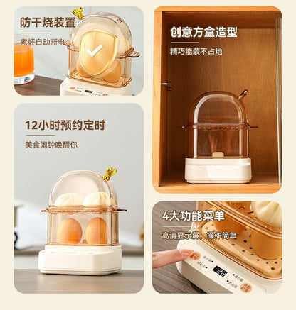 Mini Egg Boiler 2024 New Arrival Regular One-person Egg Steamer Automatic Power-off Household Small Smart