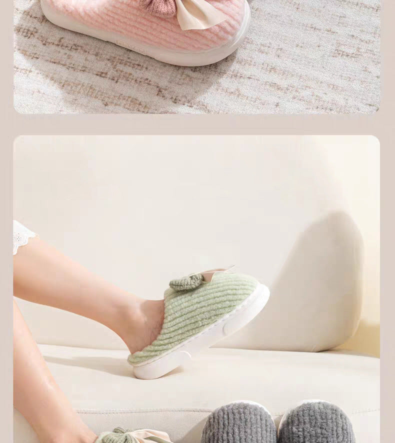 Cotton Slippers for Women in Autumn and Winter Home Non-Slip Thick-Soled Plush Indoor Home Slippers for Couples Plus Plush Slippers