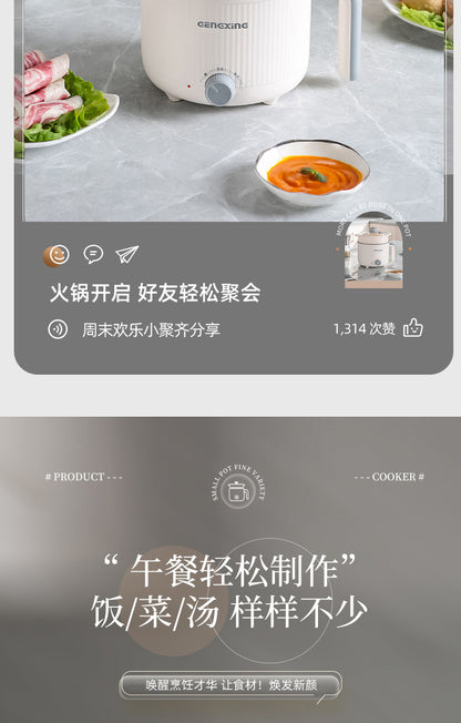 Multi-functional Electric Cooking Pot Household Dormitory Small Electric Pot for Cooking Noodles and Cooking Pot Small Quick-heating Pot Mini Electric Cooking Pot