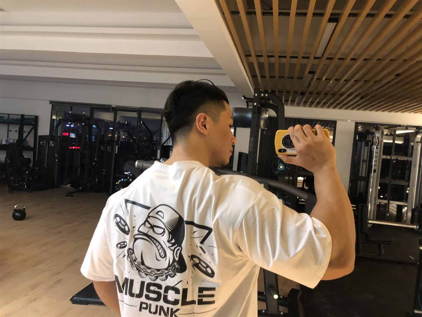 MUSCLE PUNK Original Loose plus size Half-sleeved T-shirt Men's Fashion Brand Printed Fitness Crewneck Top Short-sleeved