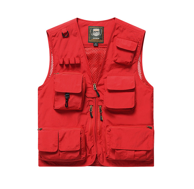 Four Seasons Photography Tooling Multi-Pocket Quick-Dry Vest Safety Waistcoat Logo Printing Men's and Women's Wear