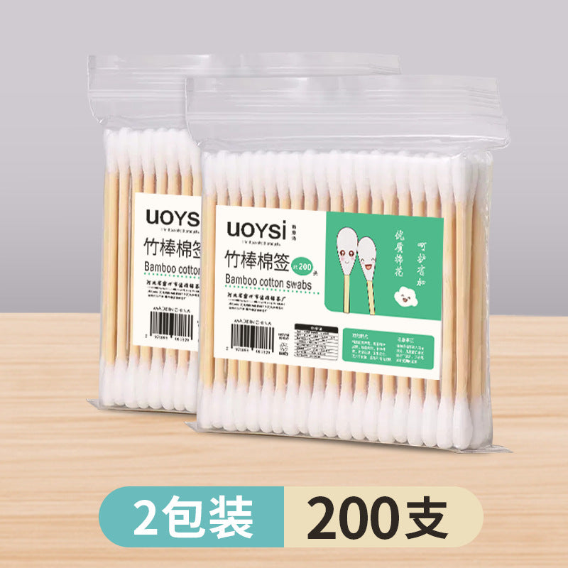 Double-Ended Bagged Cotton Swabs for Ear Picking, Ear Picking Cotton Swabs for Makeup Removal, Makeup and Beauty Cleaning, Free Shipping