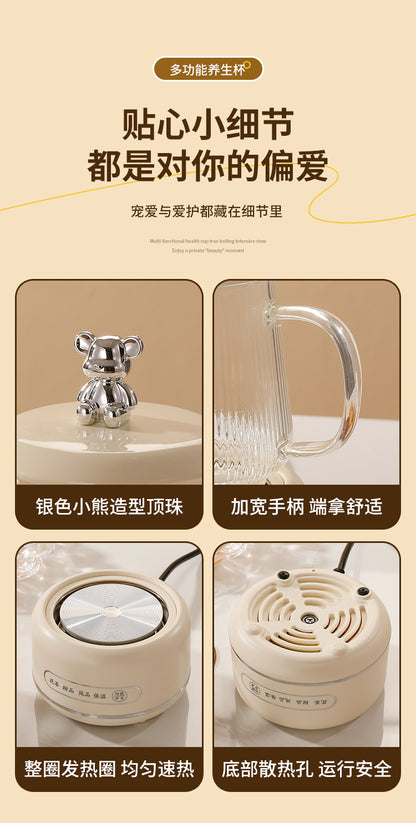 Health Pot Household Multifunctional Full Glass Tea Maker Kettle Small Office Flower Tea Pot Electric Cup Gift