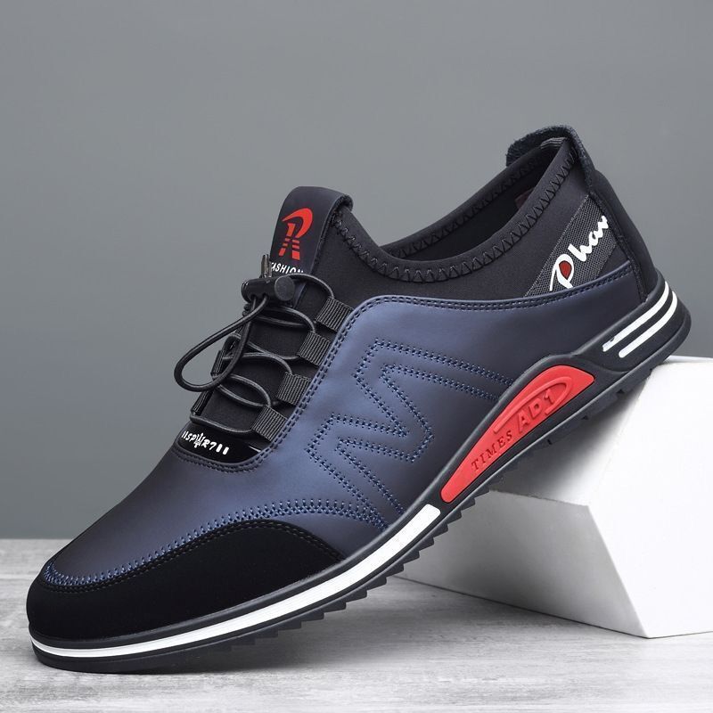 Cowhide New Men's Sports and Casual Shoes with Increased Height, Versatile Youth Trendy Shoes, Soft Leather, Soft Sole, Breathable Leather Shoes for Men