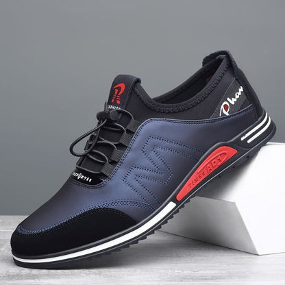 Cowhide New Men's Sports and Casual Shoes with Increased Height, Versatile Youth Trendy Shoes, Soft Leather, Soft Sole, Breathable Leather Shoes for Men