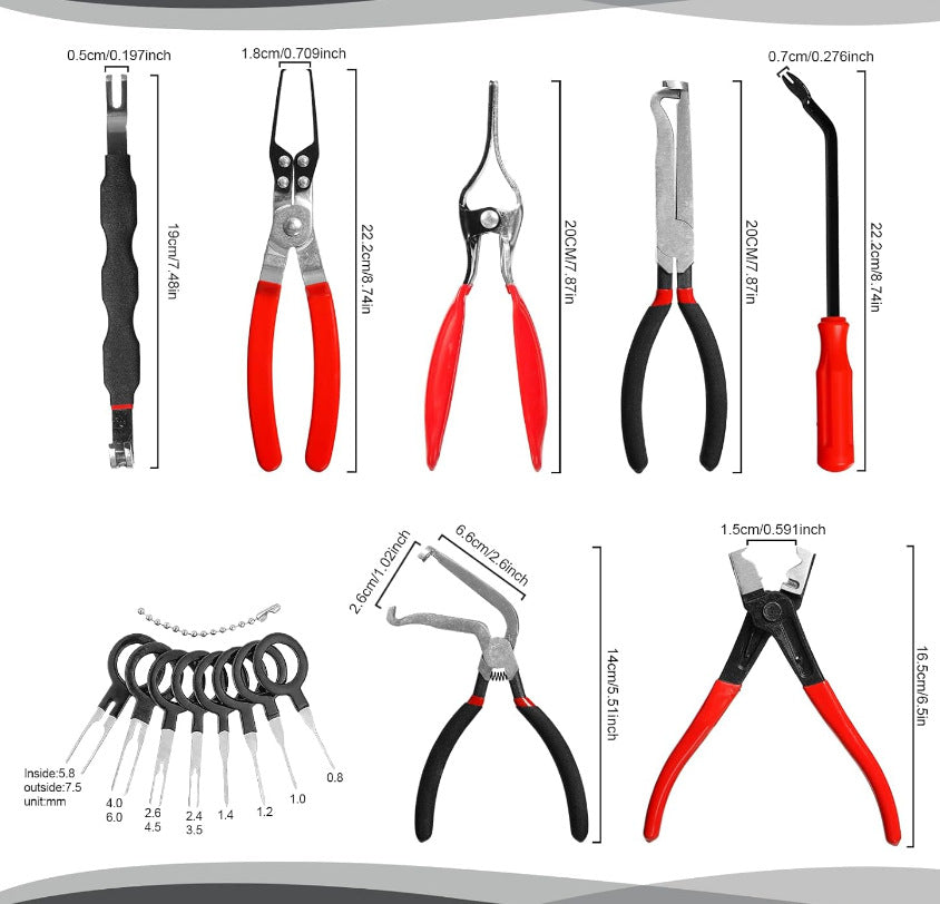 Red and black elbow 60 degree power-off pliers bolt pliers multi-purpose pliers car oil pipe separation harness pliers cross-border pliers