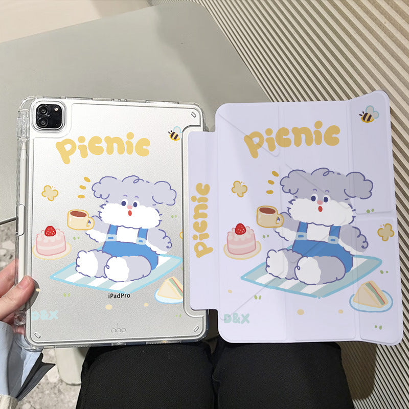 For iPad11 protective cover air7 shell transparent anti-bending pro Apple 11 inch new mini7 cartoon painting