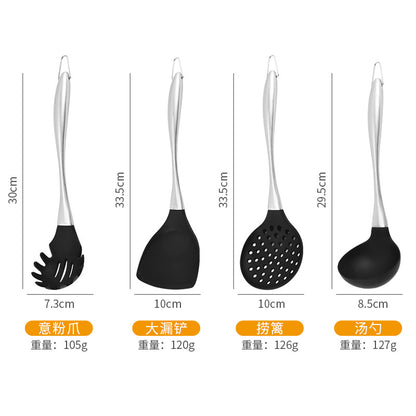 Food Grade Silicone 11 Pieces Kitchenware suit Stir-frying Shovel Non-stick Pan Silicone Colander Pot Stir-frying Spoon Soup Spoon
