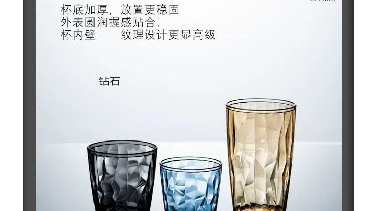 Acrylic Pc Colorful Water Cup, Juice Cup, Drink Cup, Heat-Resistant Restaurant Tea Cup, Mouthwash Cup, Plastic Beer Cup