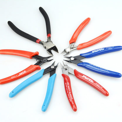 170 Oblique Nose Pliers Pointed-nose Pliers Water-mouth Pliers Gundam Split Cool Model Small Blue Oblique-mouth Pliers Cable Tie-cutting Pliers Fruit Cutters