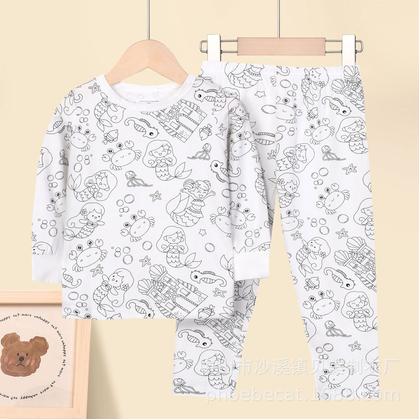 Foreign Trade Independent Stand Pull-Up Cotton Girls Sketch Coloring Comfortable Kidsren's Set Fun DIY Hand-Painted Class a Graffiti