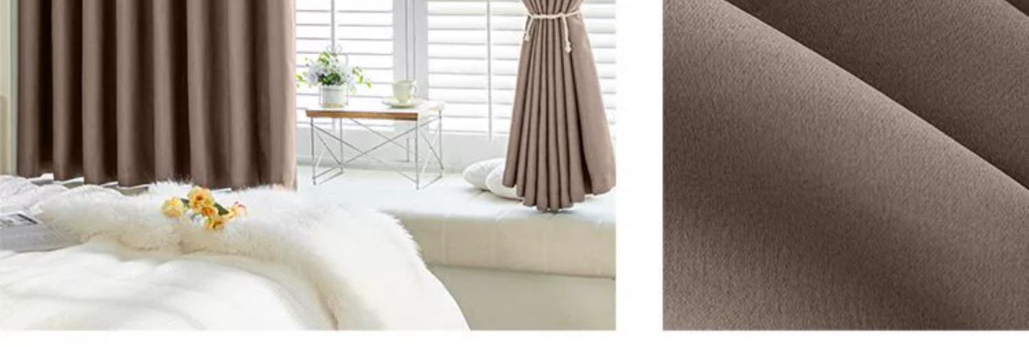 Full Blackout Hook-Type Curtains Finished Rental Room Bedroom Balcony Sunshade Simple Bay Window 2025 New Curtain Cloth