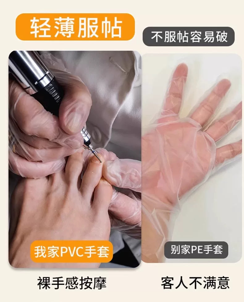 Beauty salon special disposable gloves pvc waterproof foot massage massage tattoo artist do body push back essential oil