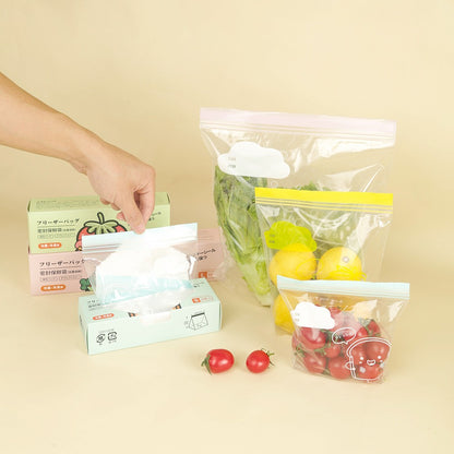 Carefully Selected Ready-Made Standing Double-Ribbed Fresh-Keeping Bags, Food-Grade Sealed Household Packaging Bags, Thickened Color Lip Ziplock Bags