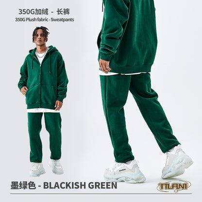 Tilani Men's Sweatshirt Cross-Border Casual Sports Suit Fashionable Pure Color Sweatshirt for Men and Women Simple Zipper Hoodie